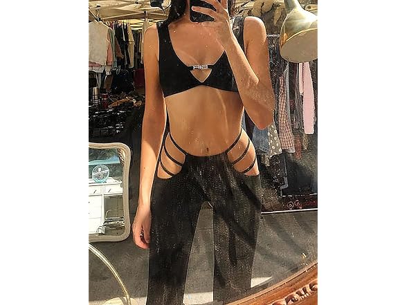 Zaful Women (M) High Waist Cut Out Ladder Pants