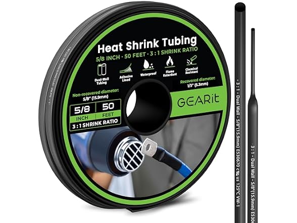GEARit 5/8 inch Heat Shrink Tubing 50 Ft