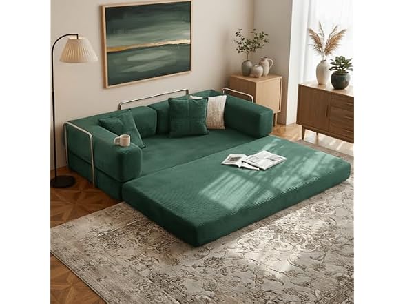 Alpen 77" Futon Sofa, Floor Foldable Sofa Couch