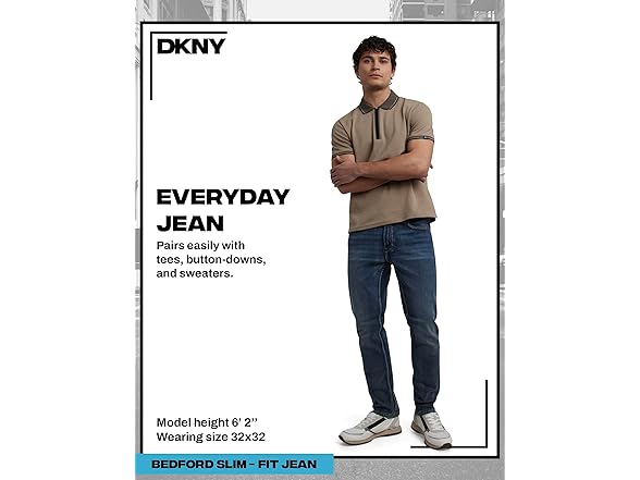 DKNY Men's Bedford Slim Fit Jeans (30W x 30L)