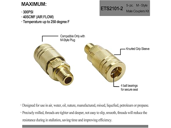 EasyTools 10 Piece Air Coupler Fittings