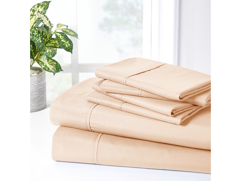 Bibb Home 2000 Count 6-Piece Bamboo Sheet Set with Suregrip
