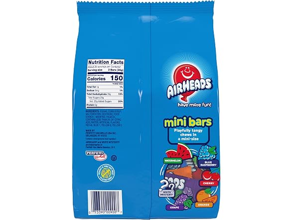 80CT Airheads Mini Bars Fun Taffy Candy Assorted