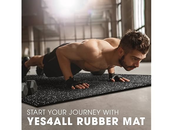 Yes4All Rubber Floor Mats 24 Sq Ft