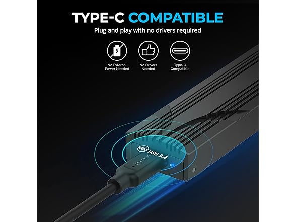 USB C NVMe Enclosure, Tool-Free M.2 SSD Case