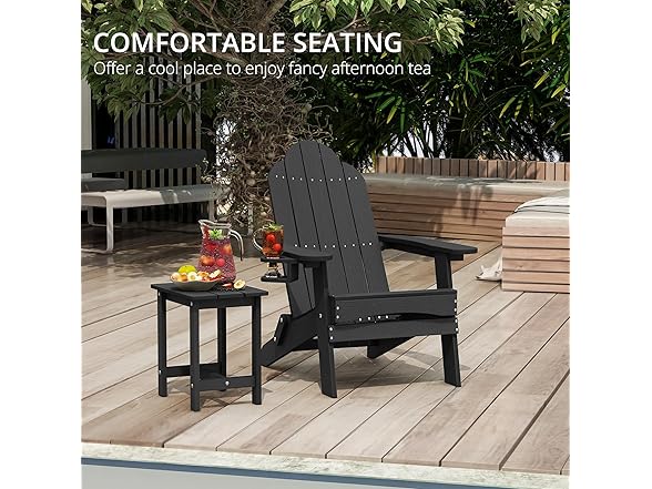Black Folding Adirondack Chair Set of 4