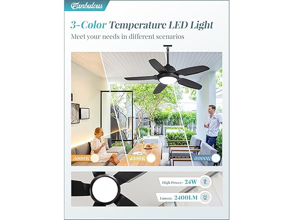 Fanbulous Outdoor Ceiling Fan with Lights