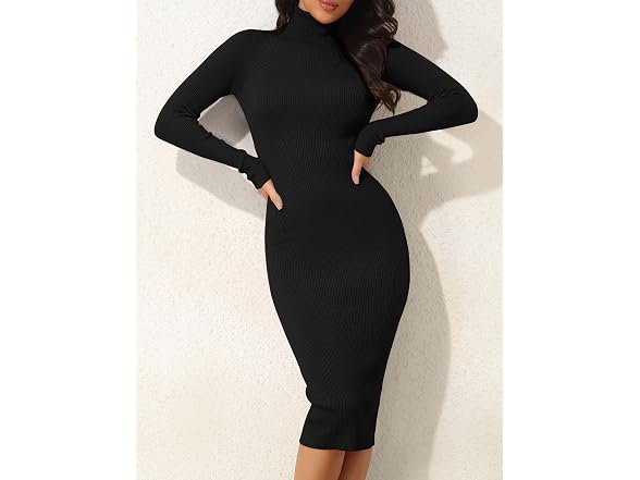 Ninovino Women (S) Turtleneck Ribbed Long Dress