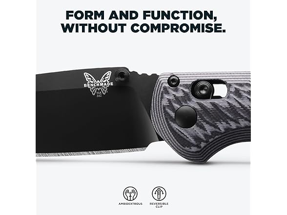 Benchmade - Freek Outdoor EDC Knife, Drop-Point Blade with Gray/Black G10 Handle (560BK-1) (Open Box)
