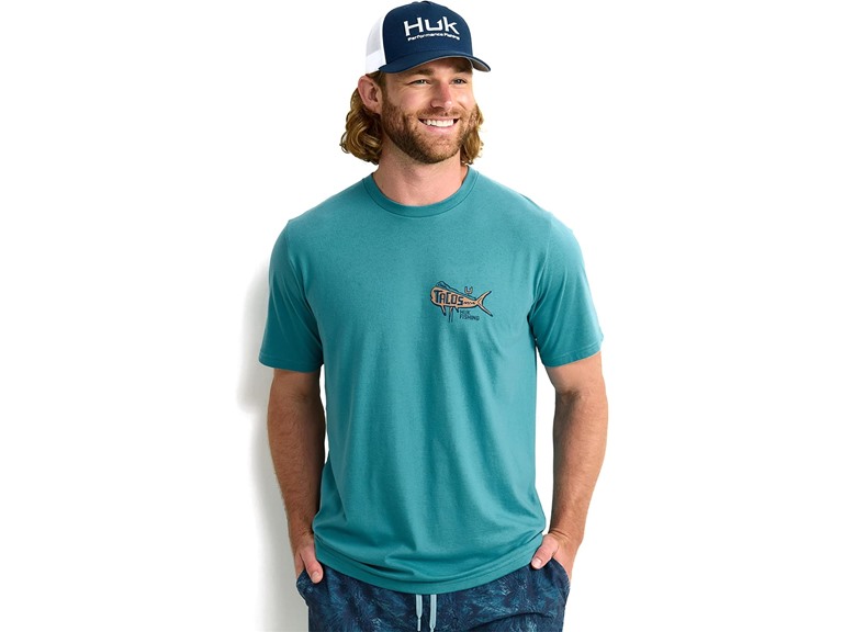 HUK Mens Short Sleeve Performance Tee, Fishing T-Shirt for Men, Taco Shot - Storm Blue, XX-Large