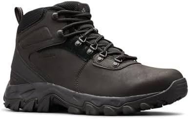 Columbia Mens Newton Ridge Plus II Waterproof Hiking Boot, Black/Black, 10