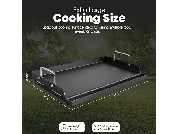 GasOne 17" Pre-Seasoned Non Stick Griddle