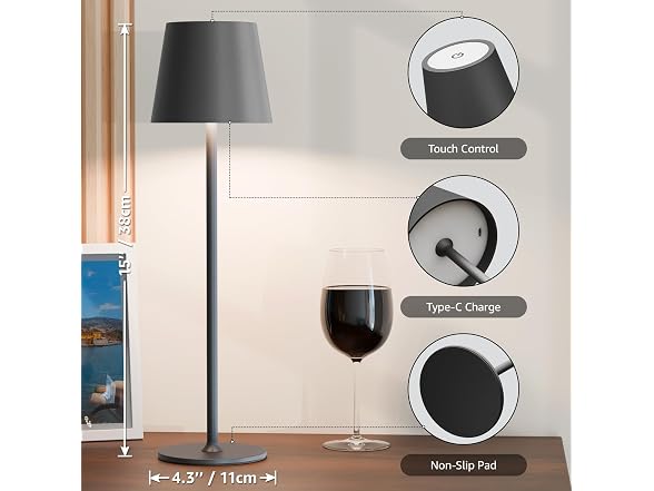 2 Pack Cordless Table Lamp Rechargeable