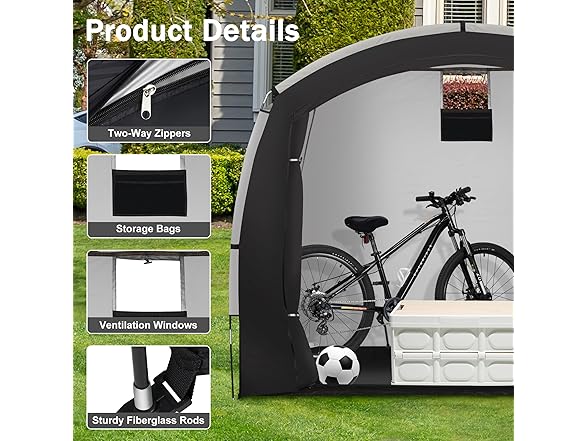 Azaeahom Bike Storage Shed Tent