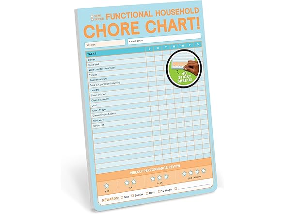 Knock Knock Chore Chart Big & Sticky Notepad