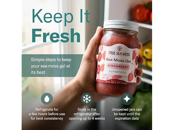 TrueSeaMoss Strawberry Sea Moss Gel 16oz
