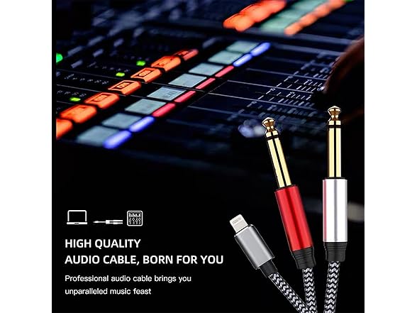 Lightning to Dual 6.35mm audio cable