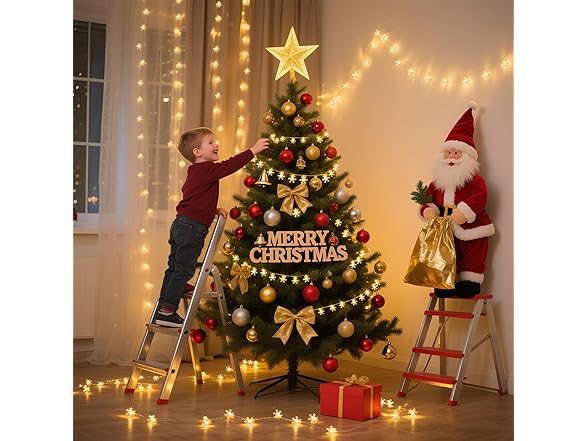 Snowflake Christmas Lights, 33FT 100 LED Recharge