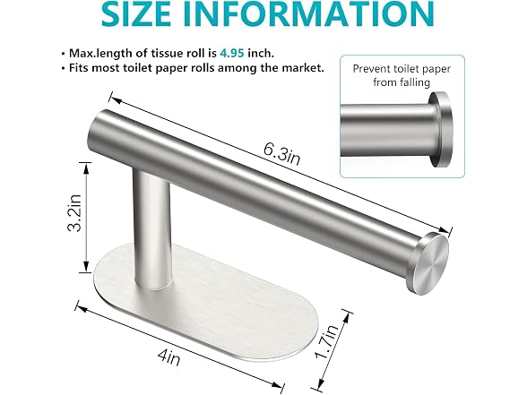 Non Perforated Toilet Paper Holder for bathrooms a