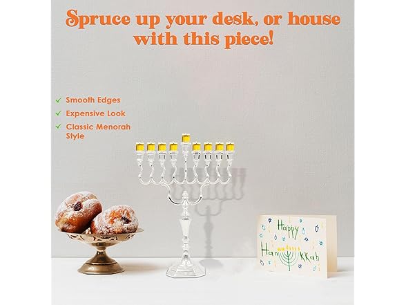 Majestic Silver-Plated Hanukkah Menorah
