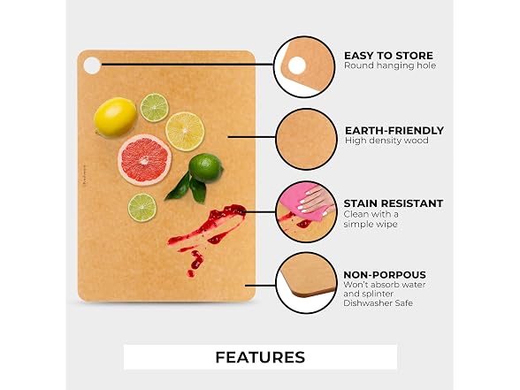 Freshware Wood Cutting Board 18"x13"