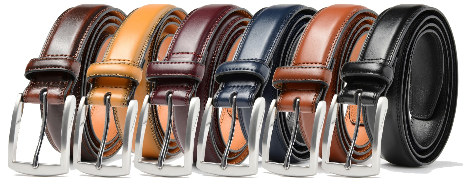 1, 2, 3, 4, 6-Pack Leather Dress Belt - Gallery 33