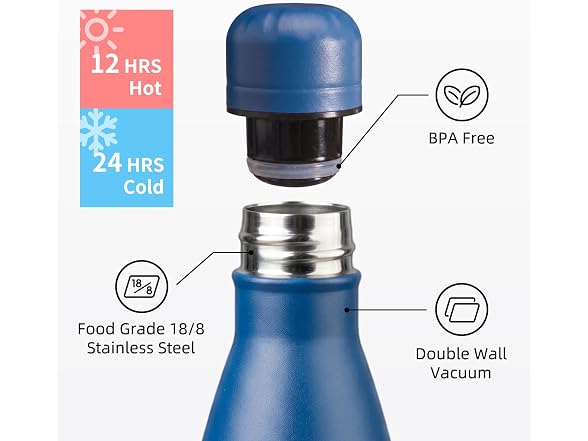 Konokyo 24 Pack 12 oz Insulated Stainless Steel Water Bottle