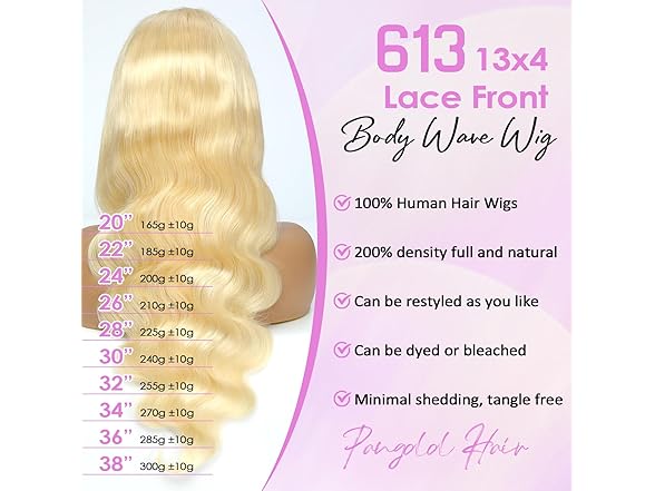 Pangdd 613 Lace Front Wig Human Hair