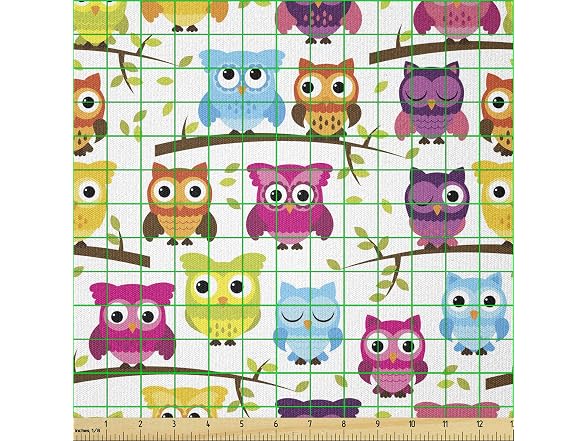 Lunarable Owls Fabric by The Yard, Owls