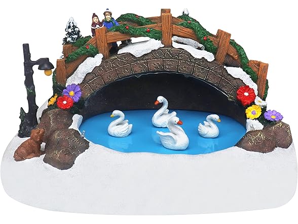 Swimming Swans Christmas Village