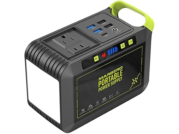 MARBERO Portable Power Station 88Wh Camping Lithium Battery Solar Generator Fast Charging with AC Outlet 120W Peak Power Bank(Solar Panel Optional) for Home Backup Outdoor Emergency RV Van Hunting (Open Box)