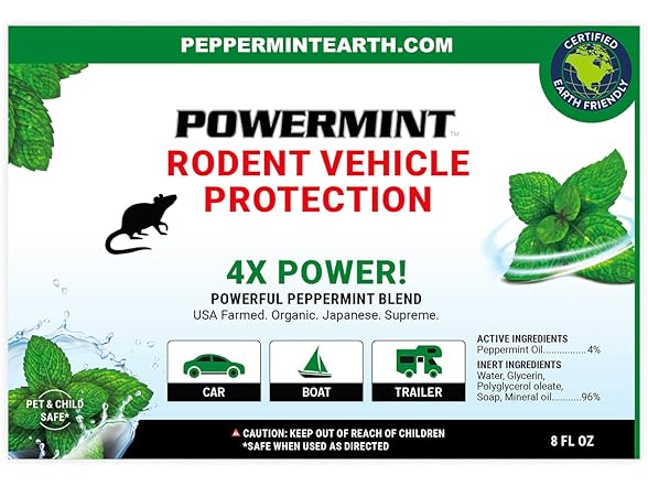 POWERMINT Powermint 8 Oz Peppermint Oil Rodent Vehicle