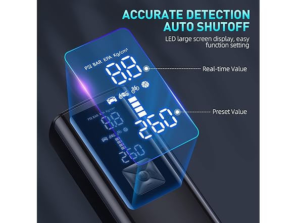 GJOSYOI BC388725070075 Tire Inflator Portable Air Com