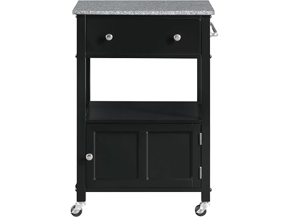 OSP Fairfax Farmhouse Kitchen Cart Black