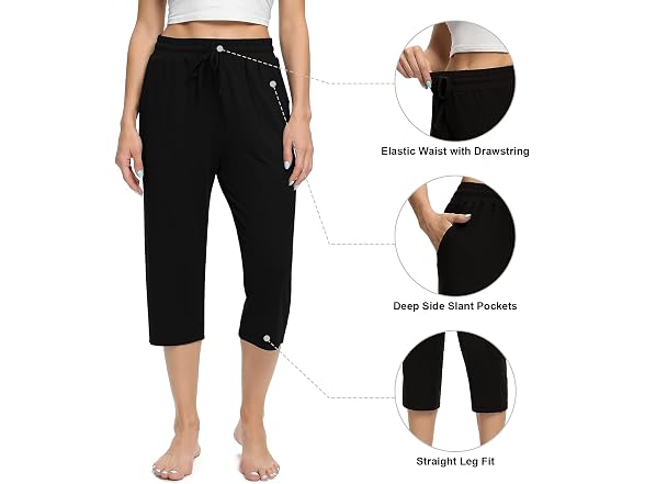 Culayii Women (L) Capris High Waist Comfy Pants