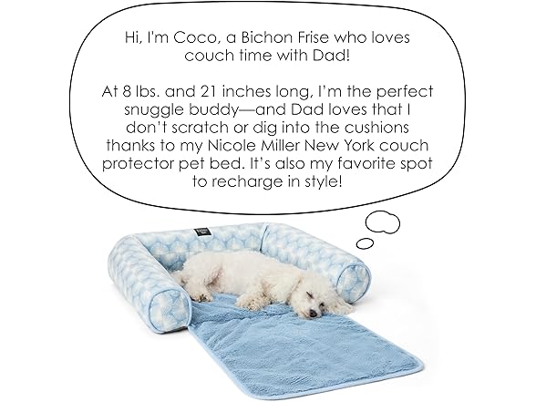 Nicole Miller PET Cozy Couch Pet Bed