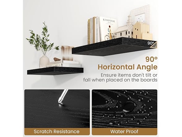 Black Floating Shelves 24 Inch Long