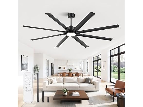 ZMISHIBO 84 Industrial Ceiling Fans with Lights