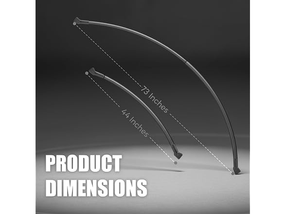 HIGHCRAFT Curved Shower Curtain Rod 73"