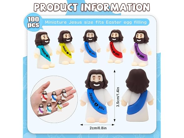 YuDanae 100pcs Jesus Figures