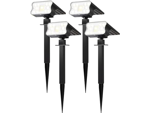 HGGH Solar Lights Outdoor Waterproof IP67, 60 LED 4Pk