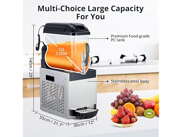 500W Commercial Slushie Machine Single Tank 12L