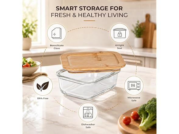 Kdetails Glass Food Storage Container