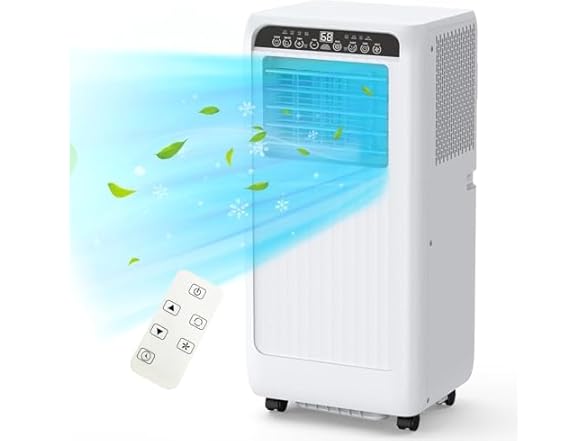 TranquilNest 8,000 BTU Portable 3-in-1 Air Conditioner- B/W