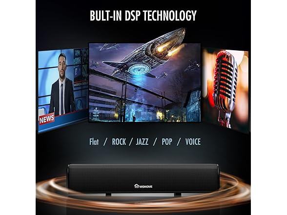 Wohome Small Sound Bars for TV, 50W 16-Inch Ultra Slim Mini  (Open Box)