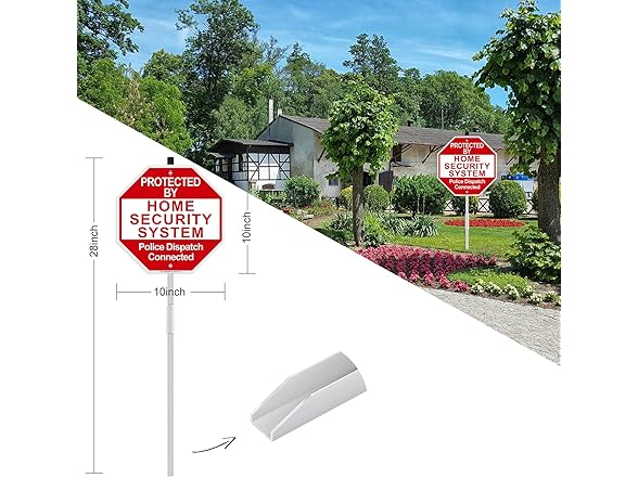 MINGHONG Protected By Home Security Sign