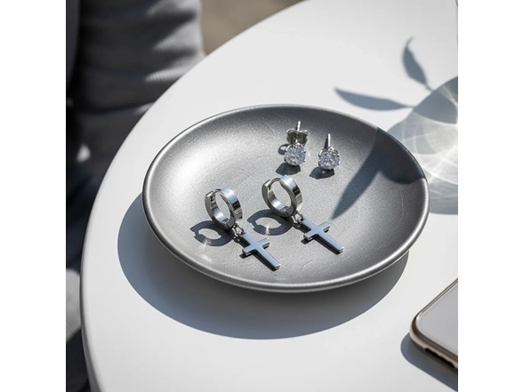 Unisex Cross Hoop & Stud Earring Set