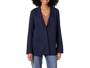 $11.99, Was $29.90, 59% Off! Amazon Essentials Women Relaxed-Fit Soft Ponte Blazer dealfomo