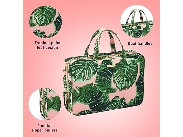 Conair Travel Toiletry Bag Pink Palm