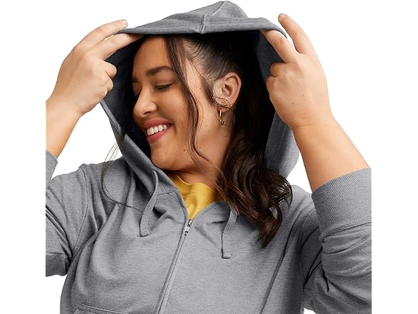 Hanes Women Originals French Terry Zip-up Hoodie - Gallery 4